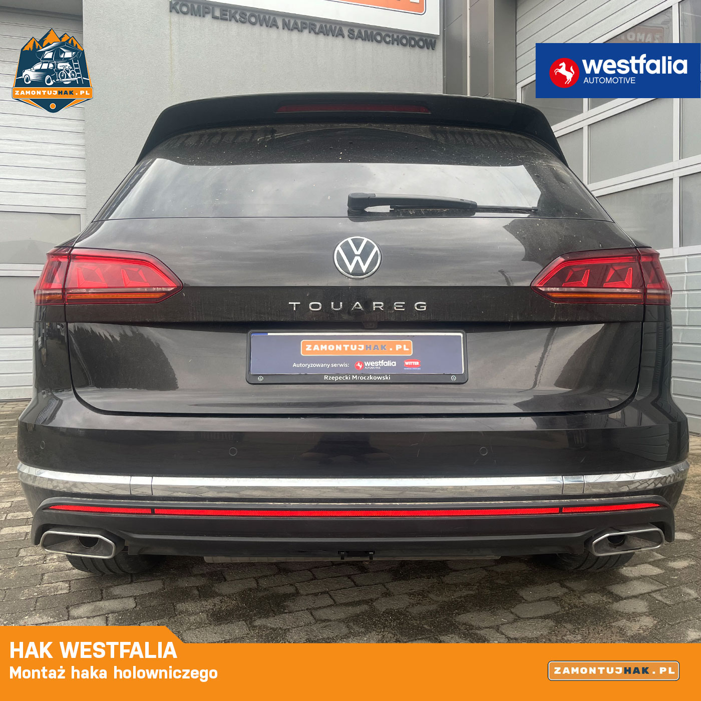 VW Touareg po montażu haka Westfalia widok od tyłu